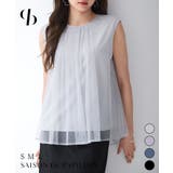 チュール素材ノースリーブブラウス | SAISON DE PAPILLON | 詳細画像1