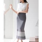 配色裾ハイウエストバックゴムスカート | SAISON DE PAPILLON | 詳細画像15