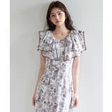 ラッフルカラー花柄ロングワンピース | SAISON DE PAPILLON  | 詳細画像8 