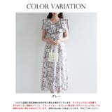 ラッフルカラー花柄ロングワンピース | SAISON DE PAPILLON  | 詳細画像2 