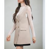 ノーカラーダブルブレストベスト | SAISON DE PAPILLON | 詳細画像13