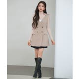 ノーカラーダブルブレストベスト | SAISON DE PAPILLON | 詳細画像15