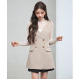 ノーカラーダブルブレストベスト | SAISON DE PAPILLON | 詳細画像16