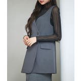 ノーカラーダブルブレストベスト | SAISON DE PAPILLON | 詳細画像3