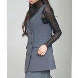 ノーカラーダブルブレストベスト | SAISON DE PAPILLON | 詳細画像4