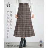 チェックのハイウエストロングスカート | SAISON DE PAPILLON  | 詳細画像1 