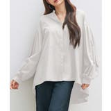 ホワイト | ギャザーチュールドッキングブラウス | SAISON DE PAPILLON