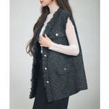 ツイードフリンジロングベスト | SAISON DE PAPILLON  | 詳細画像13 