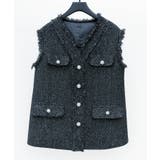 ツイードフリンジロングベスト | SAISON DE PAPILLON  | 詳細画像21 