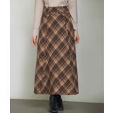チェック柄ハイウェイトロング丈スカート | SAISON DE PAPILLON | 詳細画像3