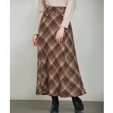 チェック柄ハイウェイトロング丈スカート | SAISON DE PAPILLON | 詳細画像4