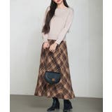 チェック柄ハイウェイトロング丈スカート | SAISON DE PAPILLON | 詳細画像7