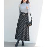 チェック柄ハイウェイトロング丈スカート | SAISON DE PAPILLON | 詳細画像14