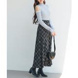 チェック柄ハイウェイトロング丈スカート | SAISON DE PAPILLON | 詳細画像16