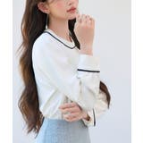 首元2wayボウタイ配色ブラウス | SAISON DE PAPILLON | 詳細画像18