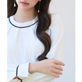 首元2wayボウタイ配色ブラウス | SAISON DE PAPILLON | 詳細画像22