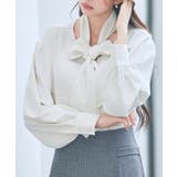 取り外し可能なボウタイリボンフリンジブラウス | SAISON DE PAPILLON | 詳細画像11
