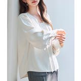 取り外し可能なボウタイリボンフリンジブラウス | SAISON DE PAPILLON | 詳細画像4