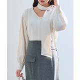 取り外し可能なボウタイリボンフリンジブラウス | SAISON DE PAPILLON | 詳細画像7