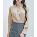 ベージュ | ギャザーたっぷりのフェミニンなバルカンブラウス | SAISON DE PAPILLON