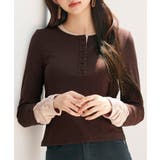 チョコ | レイヤードドッキングヘンリーネックカットソー | SAISON DE PAPILLON