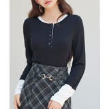 レイヤードドッキングヘンリーネックカットソー | SAISON DE PAPILLON | 詳細画像12