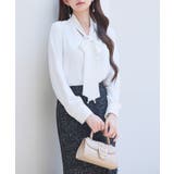 パール付き ボウタイブラウス | SAISON DE PAPILLON | 詳細画像11