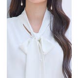 パール付き ボウタイブラウス | SAISON DE PAPILLON | 詳細画像14