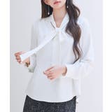 パール付き ボウタイブラウス | SAISON DE PAPILLON | 詳細画像3