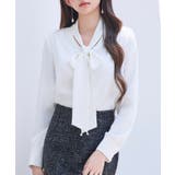 パール付き ボウタイブラウス | SAISON DE PAPILLON | 詳細画像5