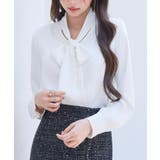 パール付き ボウタイブラウス | SAISON DE PAPILLON | 詳細画像6