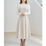 ベージュ | 配色切り替えリブロングワンピース | SAISON DE PAPILLON