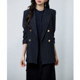 金ボタンピンストライブテーラードジャケット | SAISON DE PAPILLON | 詳細画像14