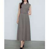 ブラウン | テーラードカラーベルト付きフレアワンピース | SAISON DE PAPILLON 