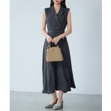 テーラードカラーベルト付きフレアワンピース | SAISON DE PAPILLON  | 詳細画像8 