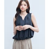 ブラック | ノースリーブブバルーン裾ラウス | SAISON DE PAPILLON 