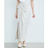 ベージュ | ラップ風Iラインロング丈スカート | SAISON DE PAPILLON 