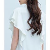 二段フリルスリーブスタンドカラーブラウス | SAISON DE PAPILLON  | 詳細画像14 