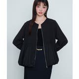 ブラック | 裾バルーン切り替えブルゾン | SAISON DE PAPILLON 