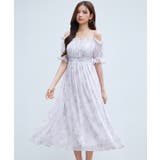 オフショルダー花柄シフォンワンピース | SAISON DE PAPILLON  | 詳細画像12 