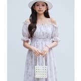 オフショルダー花柄シフォンワンピース | SAISON DE PAPILLON  | 詳細画像13 