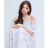 オフショルダー花柄シフォンワンピース | SAISON DE PAPILLON  | 詳細画像14 