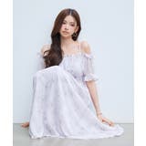 オフショルダー花柄シフォンワンピース | SAISON DE PAPILLON  | 詳細画像3 