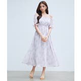 オフショルダー花柄シフォンワンピース | SAISON DE PAPILLON  | 詳細画像5 