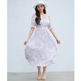 オフショルダー花柄シフォンワンピース | SAISON DE PAPILLON  | 詳細画像8 