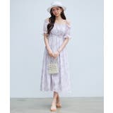 オフショルダー花柄シフォンワンピース | SAISON DE PAPILLON  | 詳細画像10 