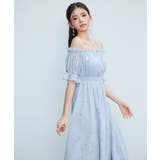 オフショルダー花柄シフォンワンピース | SAISON DE PAPILLON  | 詳細画像23 