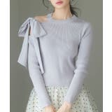 ラベンダー | ワンショルダービッグリボンリブニット | SAISON DE PAPILLON