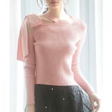 ピンク | ワンショルダービッグリボンリブニット | SAISON DE PAPILLON
