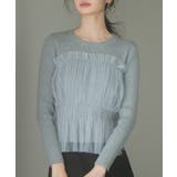 チュールとニットがドッキングしたビスチェ風プルオーバー | SAISON DE PAPILLON  | 詳細画像3 